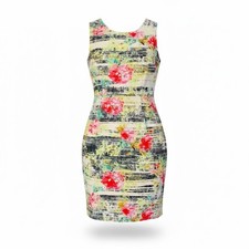 Sleeveless Floral Midi Dress Sz Small Abstract Art To Wear Boho Wedding Guest