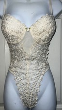 Vintage Victoria  s Secret Gold Label Lace Teddy Bodysuit Lingerie Women 5498