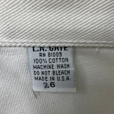 Vintage 90s NWT L.A. Gate Jeans Men's 26 White Denim Straight Leg