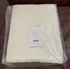 Pottery Barn PB Essentials Cotton Linen Ivory Bed Skirt Twin 14" Drop New