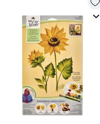 Sunflower FolkArt   One Stroke  Beginning  Paint Decorate Art Creative Project