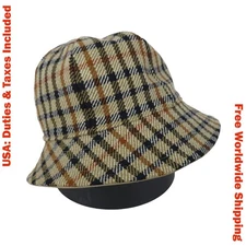 Vintage Daks London Checkered Bucket Hat Size 55 cm