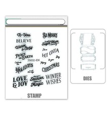 CHRISTMAS LABELS Stamp and Metal Cutting Dies for DIY Handmade Cards Scrapbook