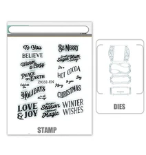 CHRISTMAS LABELS Stamp and Metal Cutting Dies for DIY Handmade Cards Scrapbook