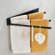 Swivel Foldable Towel Rack, 41Cm 16 In Rotating 3-Arm Towel Bar Rod, Space Sav