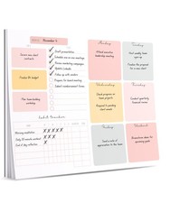 Weekly Planner Notepad Tear Off   52 Undated A4 8.3 x 11.7 inches , Color