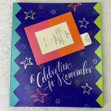 Hallmark Blue Self-Adhesive Photo Album Holds 4x6 Photos PHA6317 Celebration