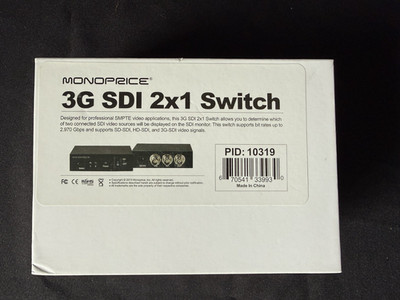 Monoprice 3G SDI 2x1 Switch   SD/HD/3G-SDI BNC Video Switcher