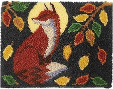 PakyKai Latch Hook Kits for Adults,Color Printed Fox DIY Onesize, 