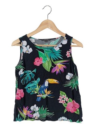COMMA A-Linien Top Damen Top Gr. DE 36 schwarz-pink-grün Casual-Look