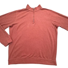 Peter Millar Sweater Mens Large Red 1/4 Zip Pullover Golf Modal Blend Soft