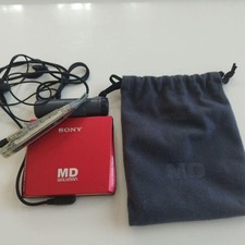 SONY MZ-E75 MD Walkman MiniDisc Player Red Rare Tested w/Remote Case from JAPAN