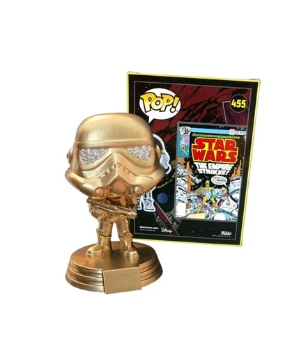 PrimeTime Customs Diamond Star Wars Stormtrooper Gold Metallic Funko Pop! 1-of-3