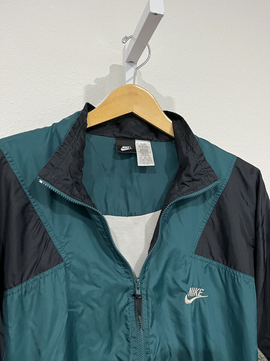 Vintage Nike Black Tag Green White Full Zip Windbreaker Vintage Nike Black Tag Green White Full Zip Windbreaker
