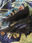 Bandalino Black Patent & Fabric Open Toe Wedge Heels Great Condition Sz.9.5 U.S. — photo 5