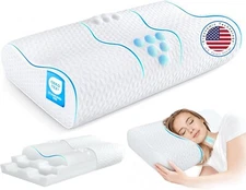 Sandwich Cervical Neck Pillow Queen Size - Dynamic Memory Foam Pillow for Neck