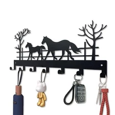Metal Horse Key Holder for Wall,Metal Key Organizer Wall Decorative with 7 Hooks