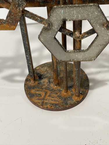 ABSTRACT METAL SCULPTURE MODERNISM EXPRESSIONISM BRUTALISM FRANK COTA LISTED - Picture 9 of 9
