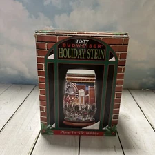 Vintage NOS Budweiser Holiday Stein 1997, Home for the Holidays