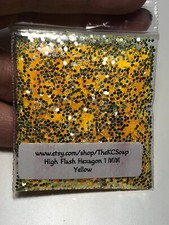 50g Solvent Resistant HIGH FLASH HEXAGON 1MM Glitter YELLOW ART Nail Craft