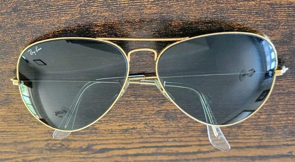 Ray Ban B&L L0205 Vintage Aviators Gold Frame green lens with