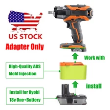 1x Adapter for Ridgid 18v Tools, fits Ryobi 18v One+ Battery - Adapter Only