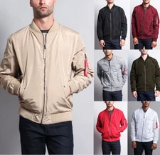 Victorious Men's Lightweight Bomber Flight Jacket Military  MA-1  (JK704-GG8D)