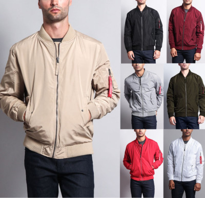 Victorious Men's Lightweight Bomber Flight Jacket Military  MA-1  (JK704-GG8D)
