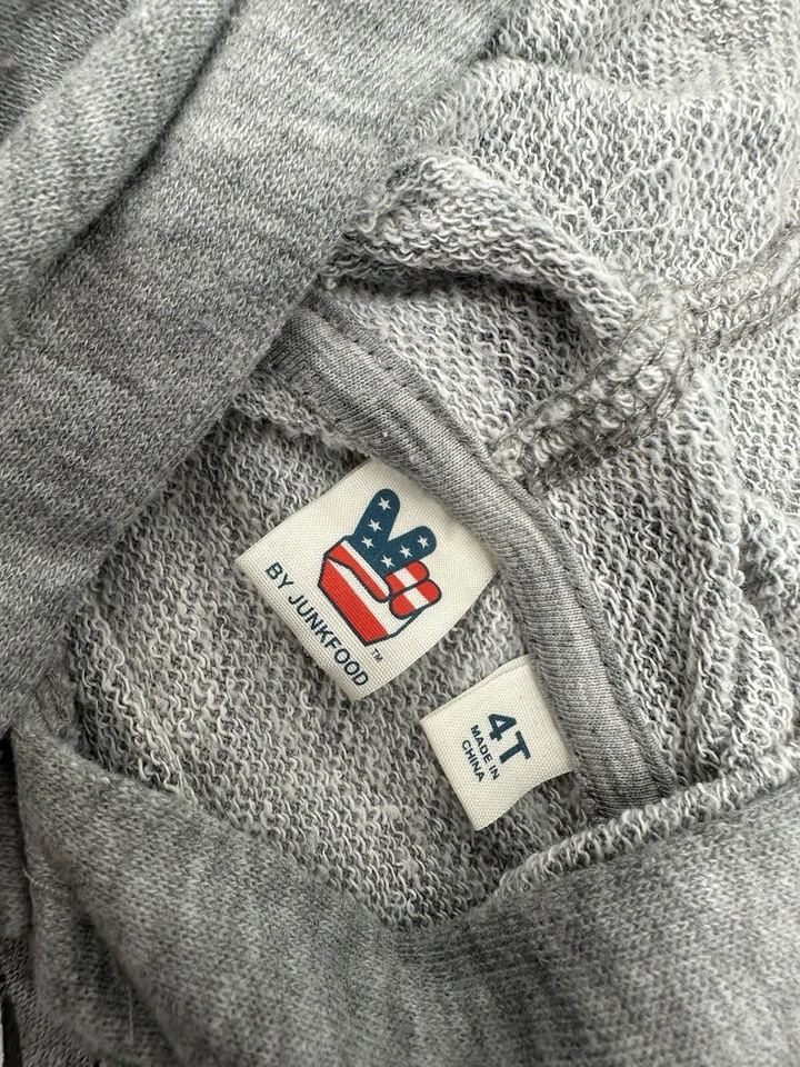 Sudadera comida chatarra niños pequeños talla 4 gris Grateful Dead hippy sudadera con capucha 1987 Foto 4 de 4