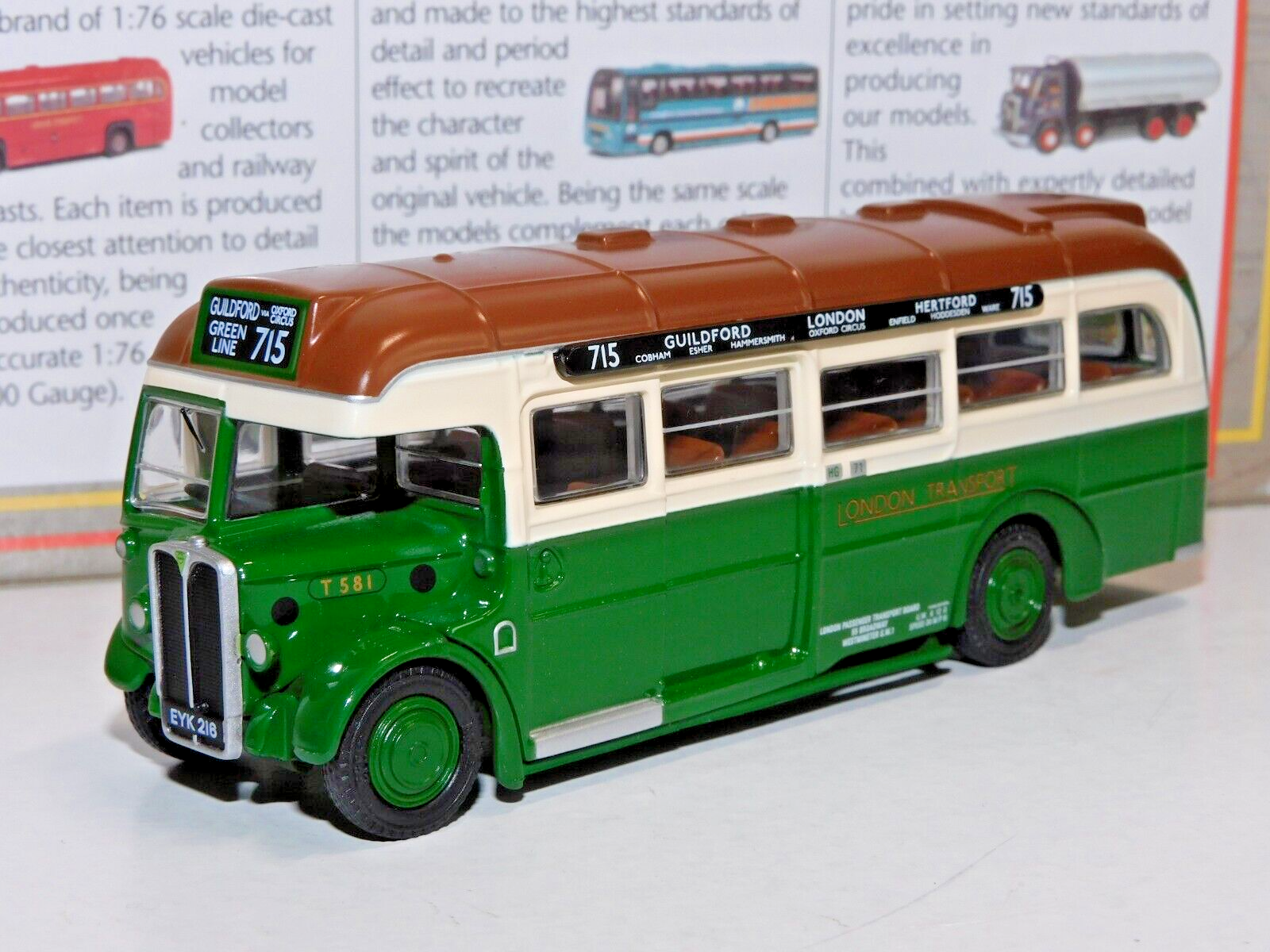 EFE AEC REGAL 10T10 LONDON TRANSPORT ROUTE 715 GUILDFORD 1/76 29905