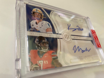 2022 Panini National Treasures - Dual Signatures Kenny Pickett Malik Willis 