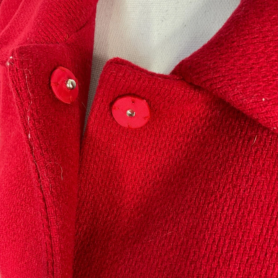 Eliza J Coat Wool Blend Red Red Womens Medium Snap Button Pockets - Image 4 of 4