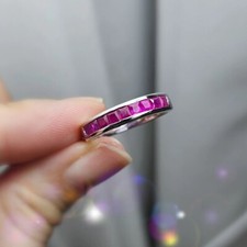 Natural Ruby Ring 925 Sterling Silver Band Stacking Handmade Ring All Ring Size