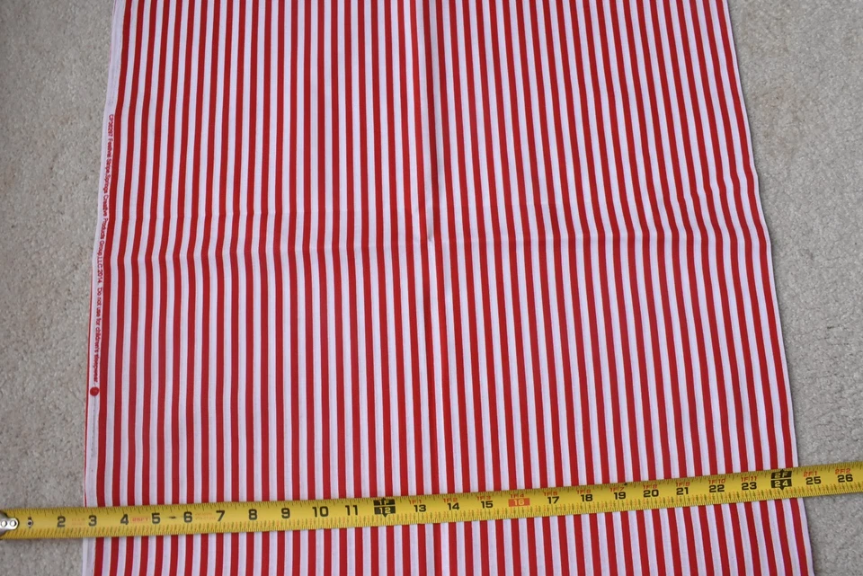 26" Long, 1/4" Red & White Striped Quilt Cotton, Springs, Festival Stripe, P8465 - Image 3 of 4