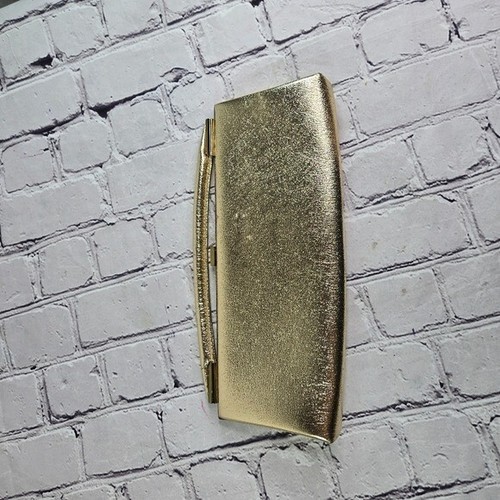 Vtg 60s gold lame long narrow cocktail party clutch - Picture 8 of 9