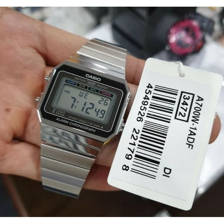 LOOK NOW 13 OFF Youth Silver Metalic Band CASIO A700W 1A eBay