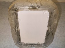 Beautiful Floral Frosted Glass Picture Frame Fits 5" x 7"