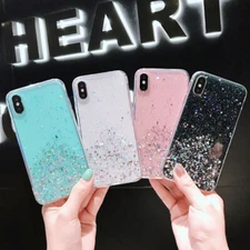 Glitter Silicone Protective Back Bling Shine Case Cover For Xiaomi Oppo Samsung