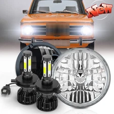 Pair DOT 7" inch Round LED Headlights High-Low Beam fits BMW 2002 1966-1976