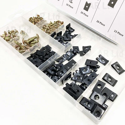 TOOLZONE U-Clip set & Screws. Car Spire Speed Clip Fasteners. Spire U Clips & Screws