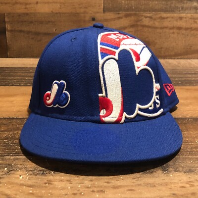 Montreal Expos Hat Cap Men Fitted 7 Blue Big Logo New Era MLB Baseball Wool READ