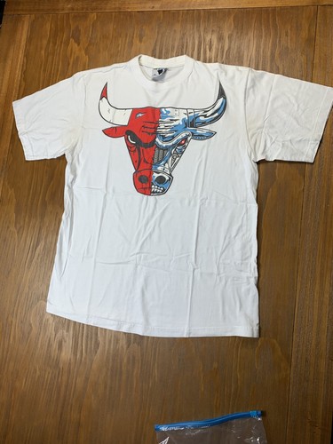 Vintage Phat Doc Chicago Bulls Mechanical Logo Graphic White T-shirt Adult XL