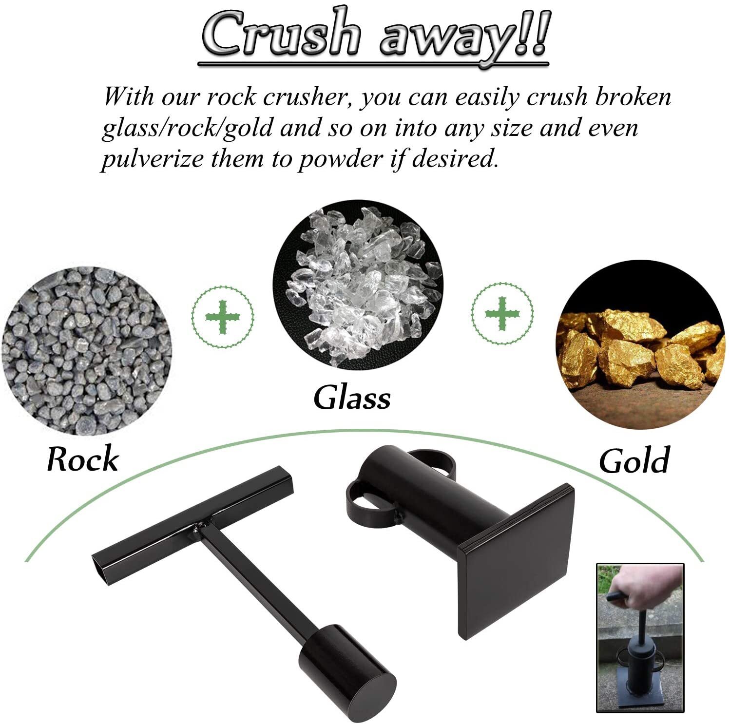 Rock Crusher Gold Prospecting Heavy Duty Frit Maker Glass Breaker Ore ...
