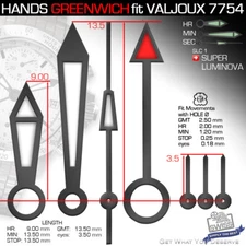HANDS SET FOR MOVEMENT ETA VALJOUX 7754 + 7751, SWISS SUPERLUMINOVA SLC1