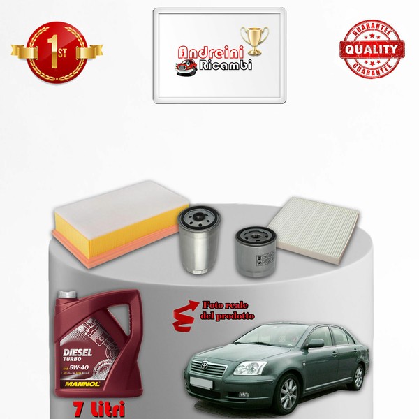 Kit Wartung 4 Filter Und ÖL FüR Toyota Avensis II 2.2 D 130KW 177PS Ab 2005-image