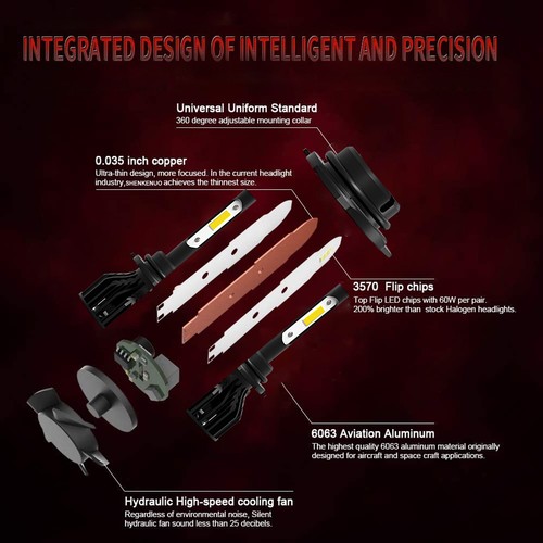 Für Honda Accord 2003-2007 LED Scheinwerfer Birnen Fern-/Abblendlicht 9005 9006 Kit 4x - Bild 39 von 117