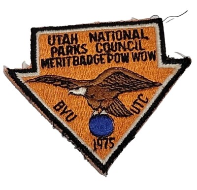 1975 BYU Utah National Parks Council Merit Badge  Pow Wow Boy Scout Patch 1004