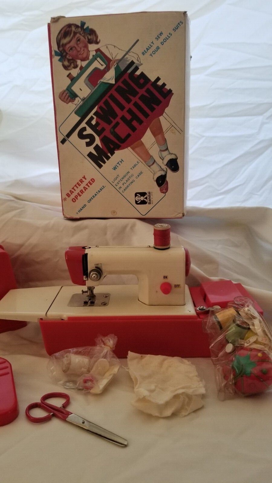 Vintage Childrens Sewing Machine in original box with original