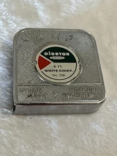 Vintage Disston / Carlson White Chief Tape Measure No. 326, - 6Ft. HK PORTER