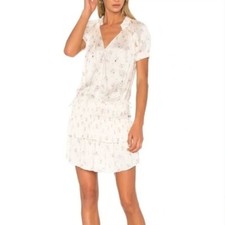 Ulla Johnson Nora Satin Plissé Mini Dress Prairie floral print Size 6